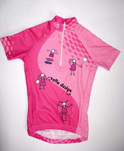 Dětský cyklistický dres dívčí (růžový)
